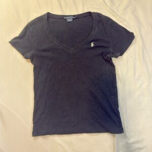 Ralph Lauren Women's Black V-Neck Tee